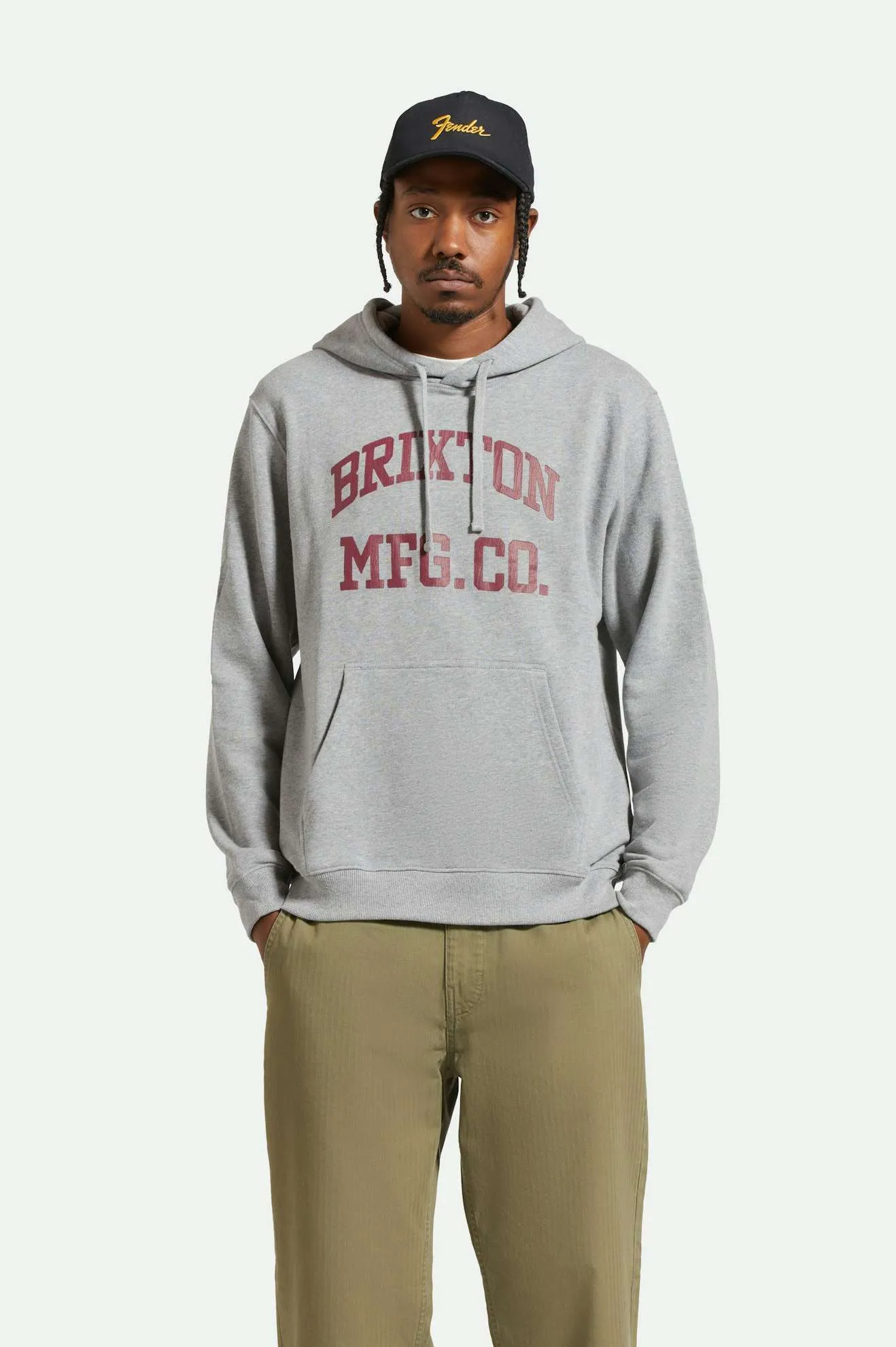 Varsity Broken In Hoodie - Heather Grey Brixton