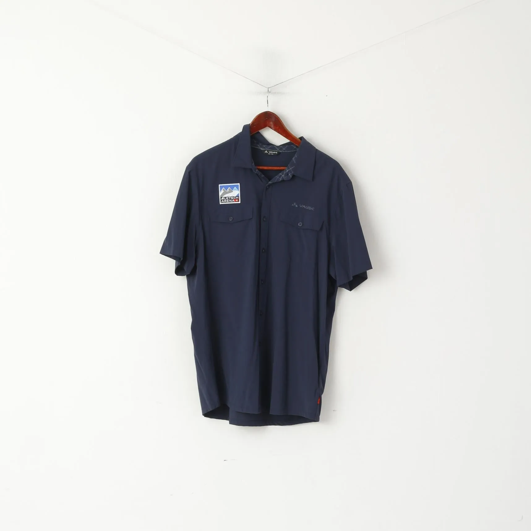 Vaude Men 56 XXL (XL) Casual Shirt Navy Nylon Altesch Arena Mountain Outdoor Top