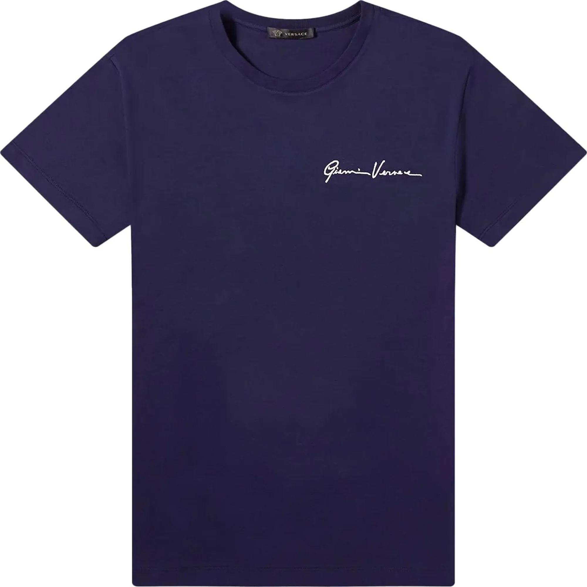 Versace Navy Signature Embroidered T-Shirt