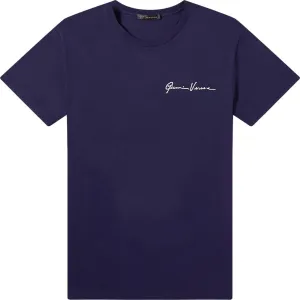 Versace Navy Signature Embroidered T-Shirt