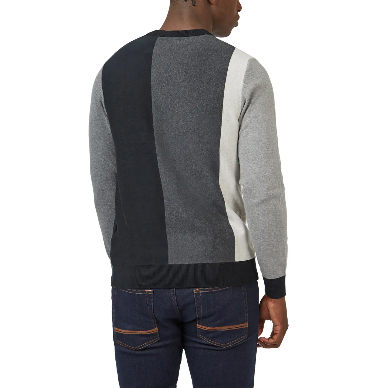 Vertical Stripe Crew Neck Jumper