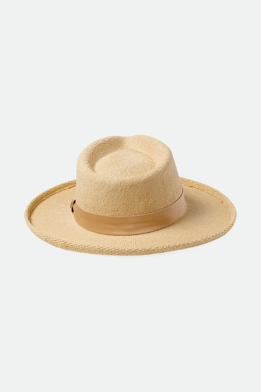 Victoria Straw Fedora - Natural/Oat Milk Brixton