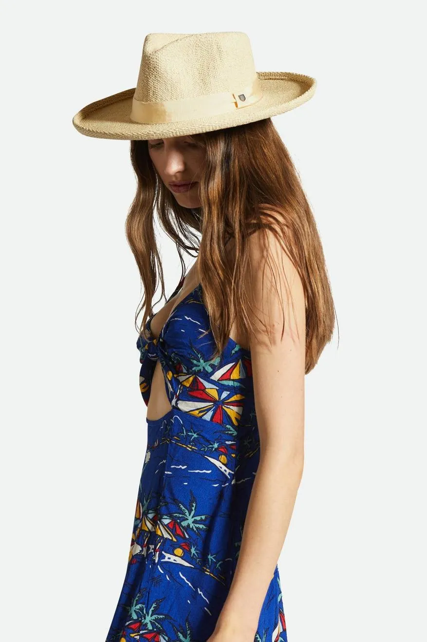 Victoria Straw Fedora - Natural/Oat Milk Brixton