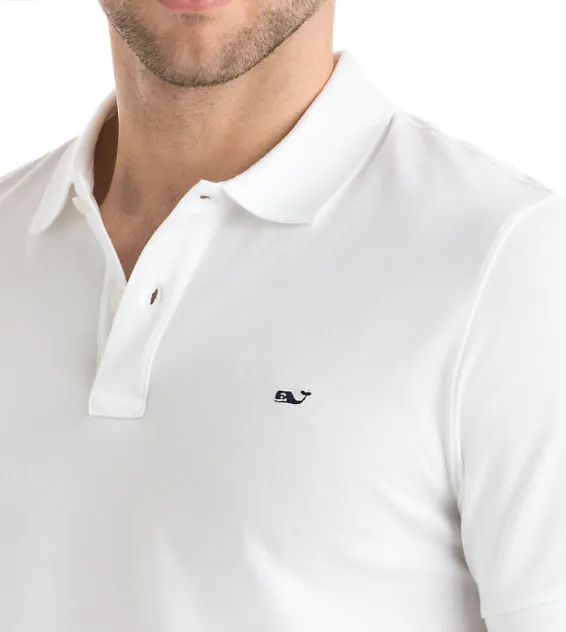 Vineyard Vines Stretch Pique Polo - White Cap