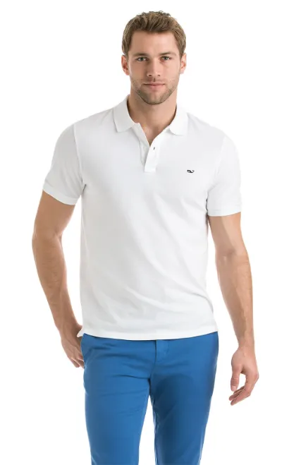 Vineyard Vines Stretch Pique Polo - White Cap
