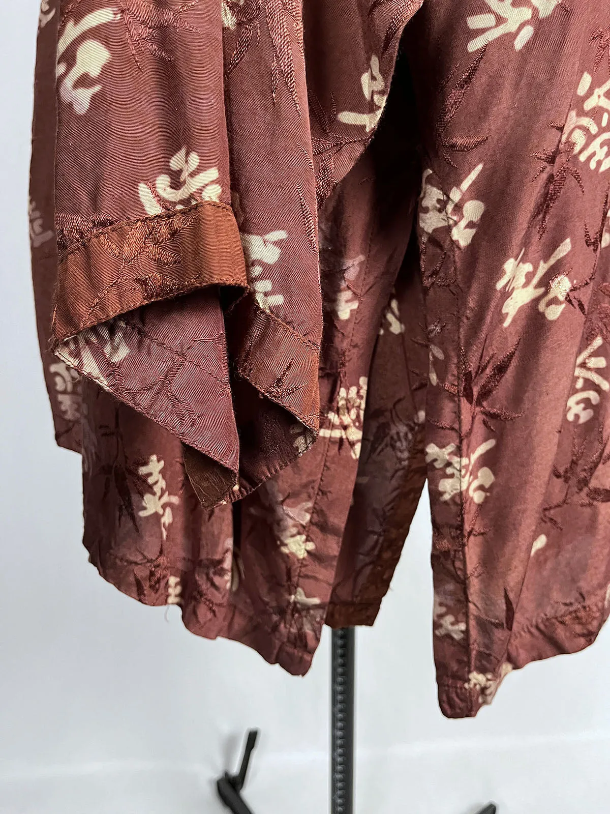 Vintage Says Who Size 5 (30W) Brown & Beige Batik Shirt Jacket Set