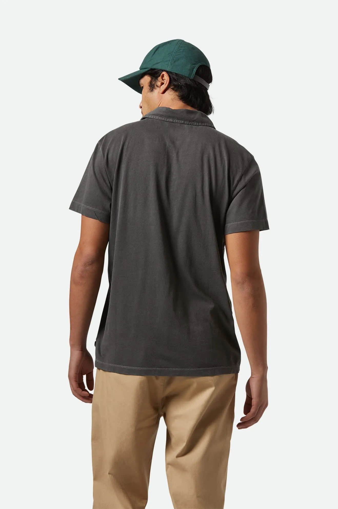 Vintage Wash S/S Polo - Washed Black Brixton
