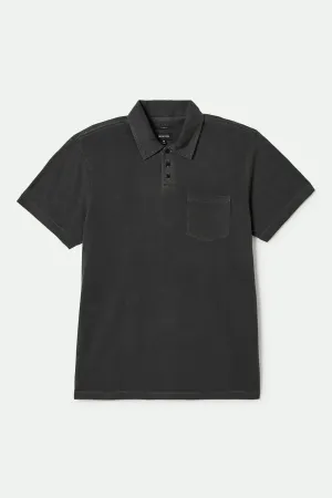 Vintage Wash S/S Polo - Washed Black Brixton