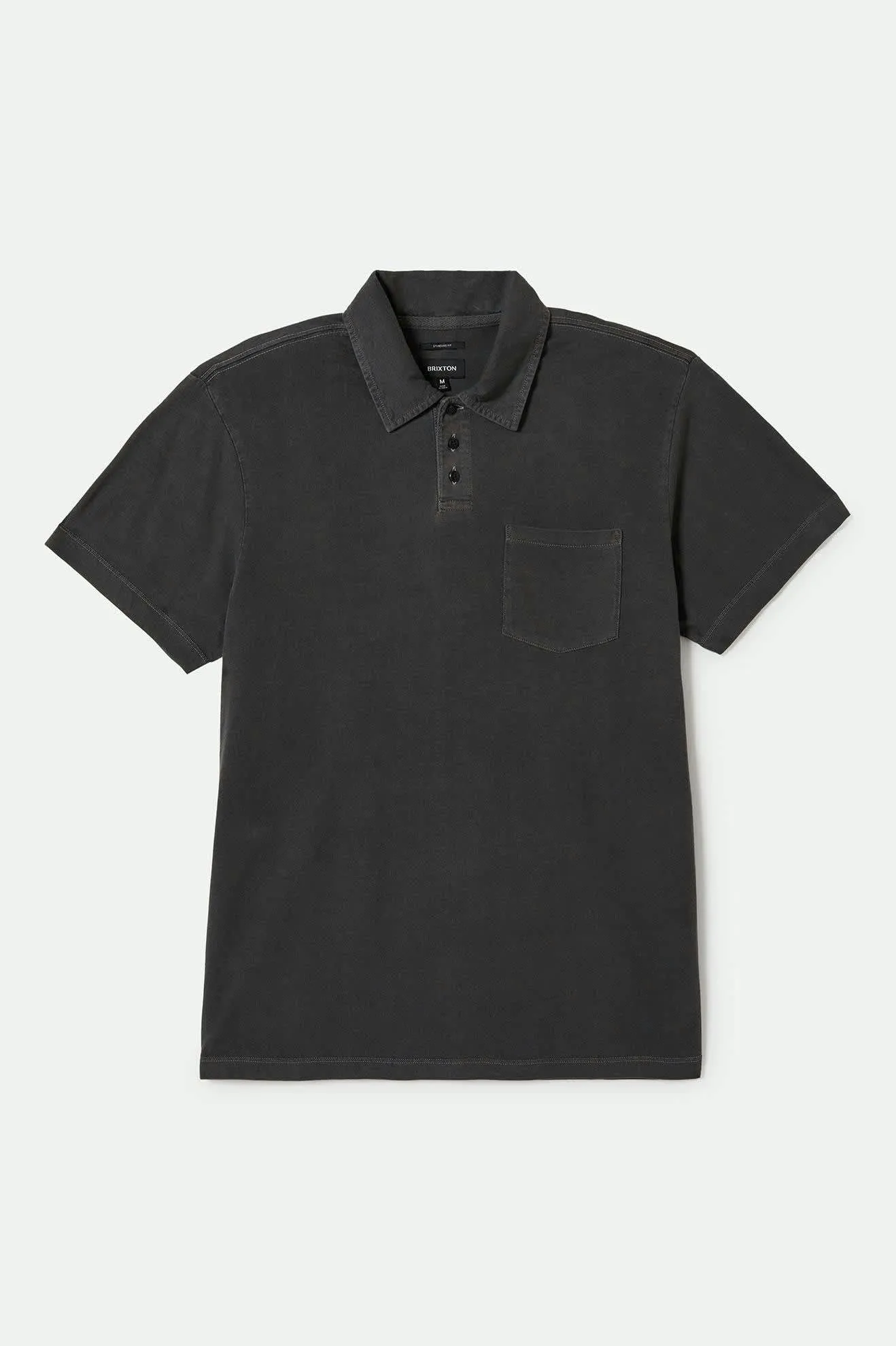 Vintage Wash S/S Polo - Washed Black Brixton