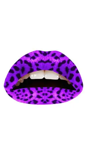 Violent Lips Leopard Tattoo in Purple