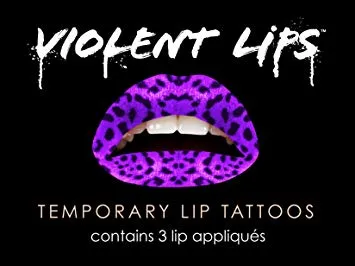 Violent Lips Leopard Tattoo in Purple