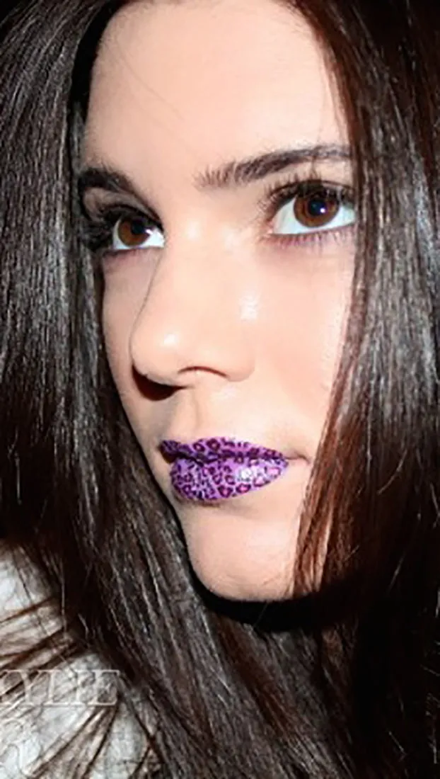 Violent Lips Leopard Tattoo in Purple