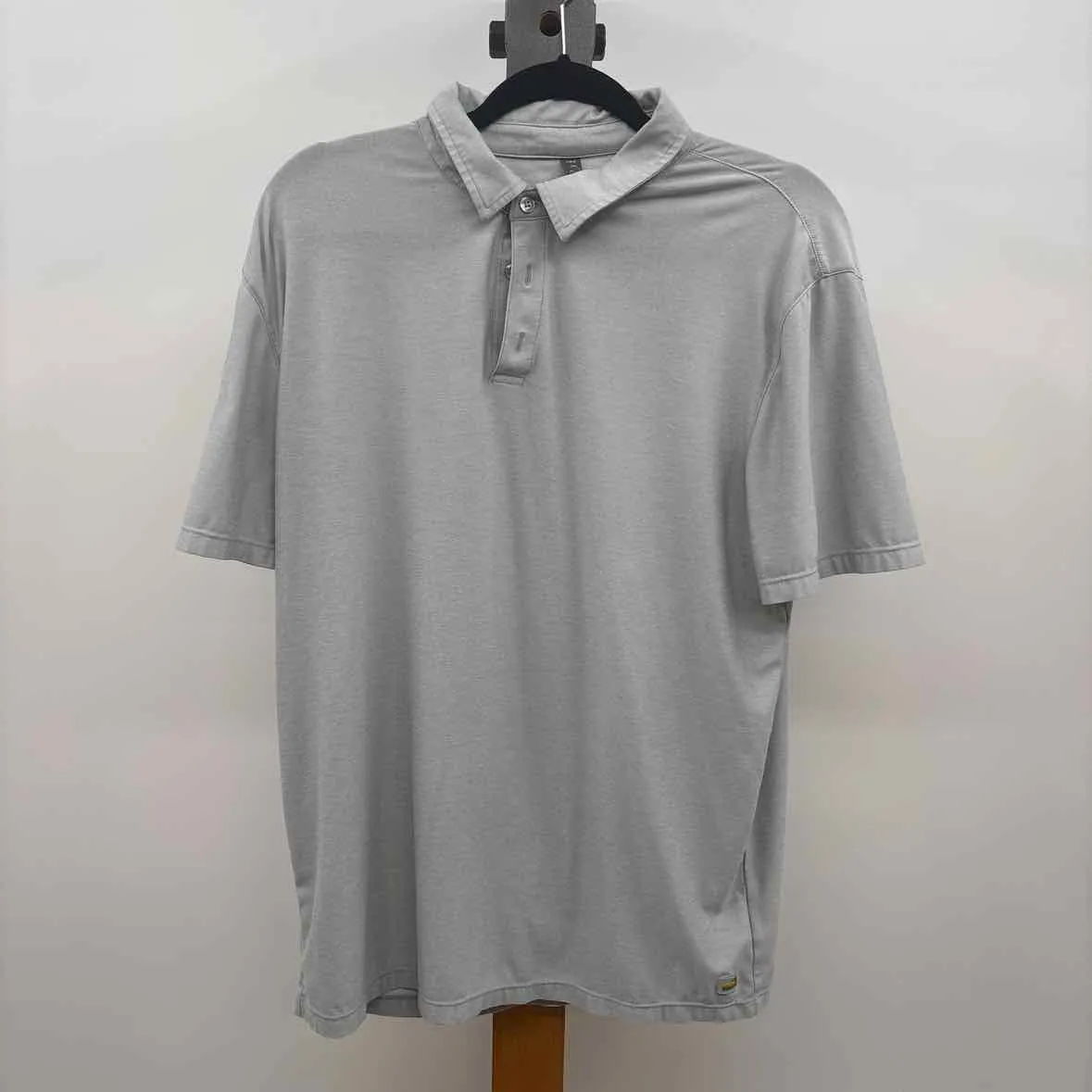 vuori Men's Size L Gray Polyester/Elastane Solid Short Sleeve Shirt