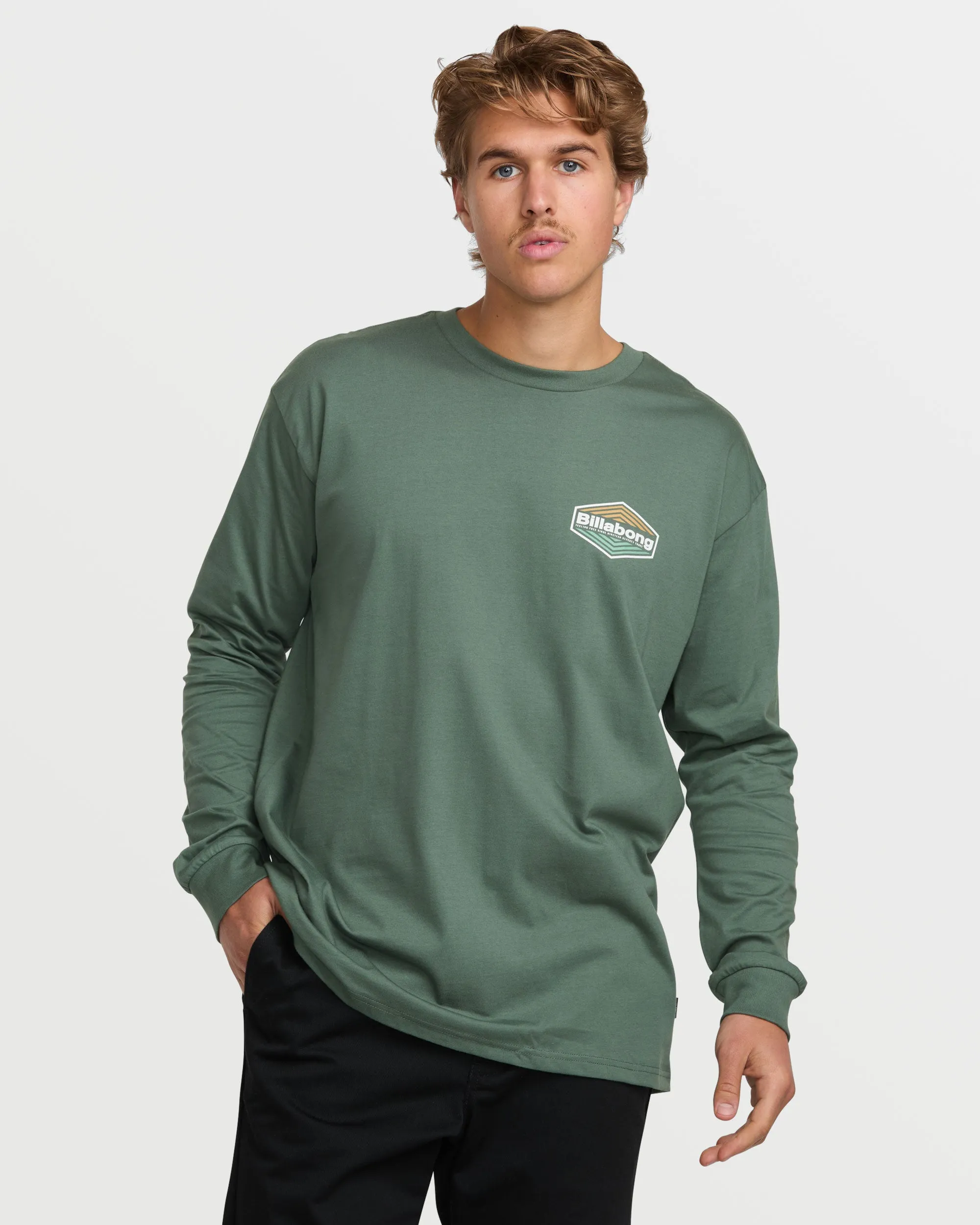 Walled Regular Long Sleeve Tee - Dark Slate Billabong