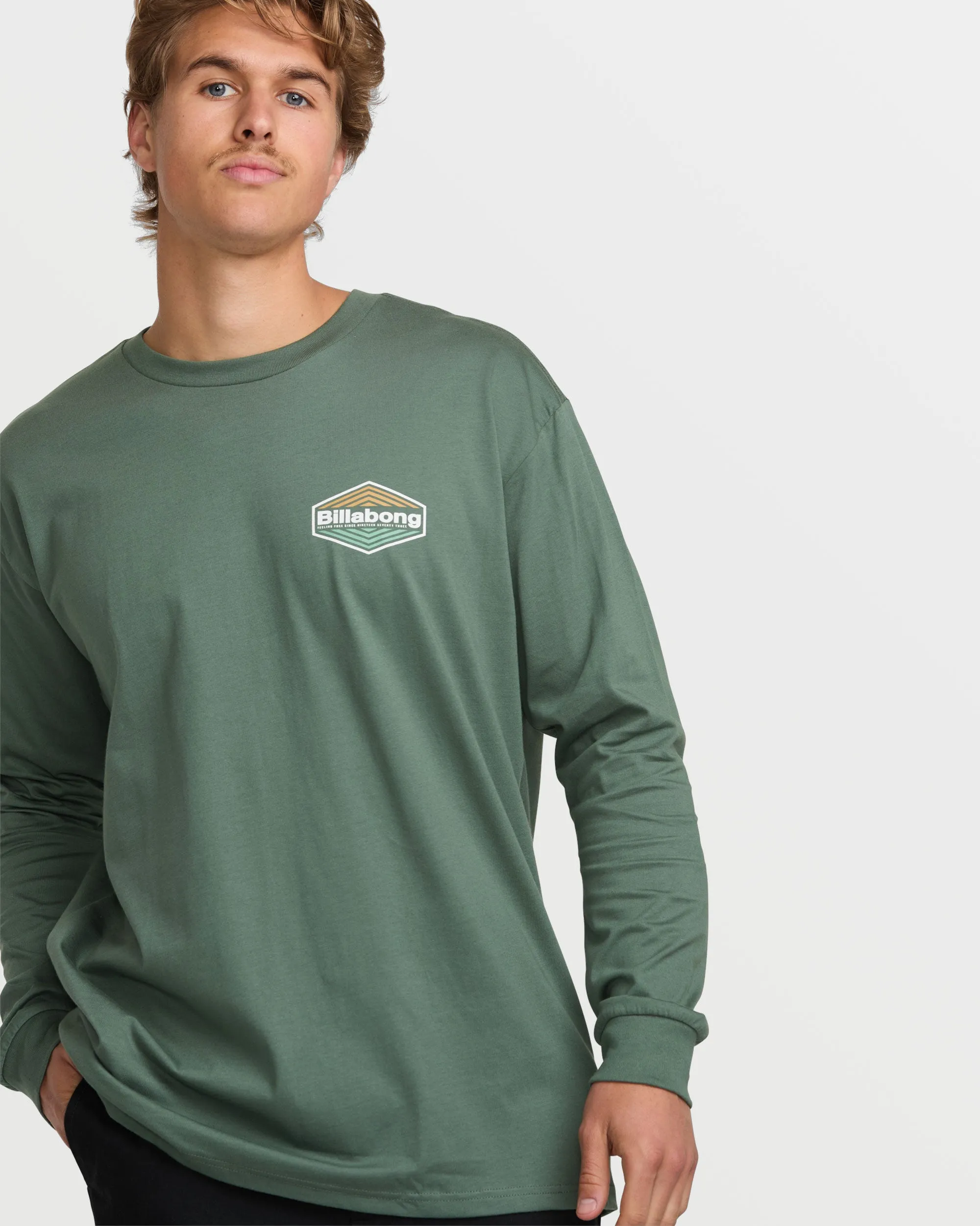 Walled Regular Long Sleeve Tee - Dark Slate Billabong