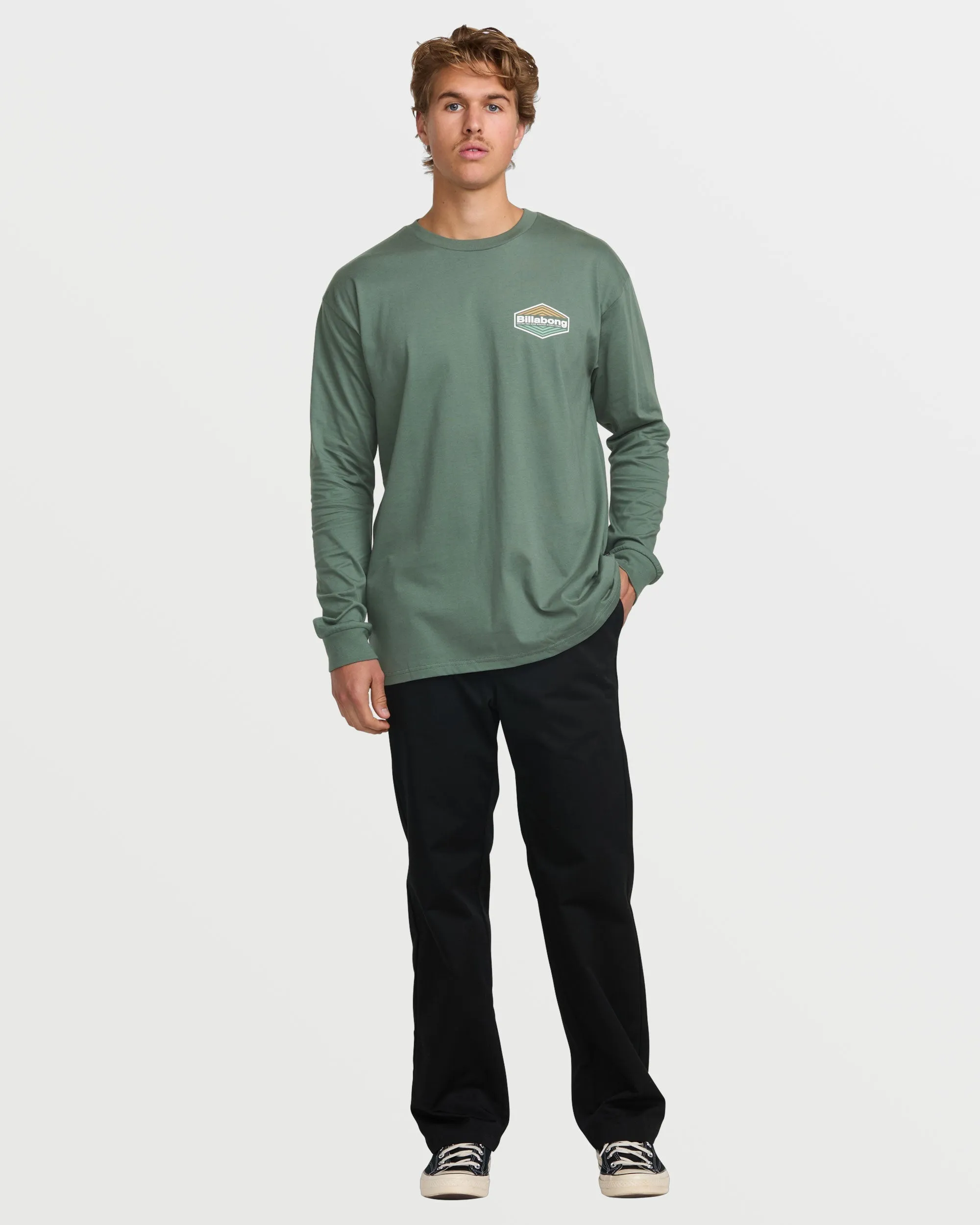 Walled Regular Long Sleeve Tee - Dark Slate Billabong