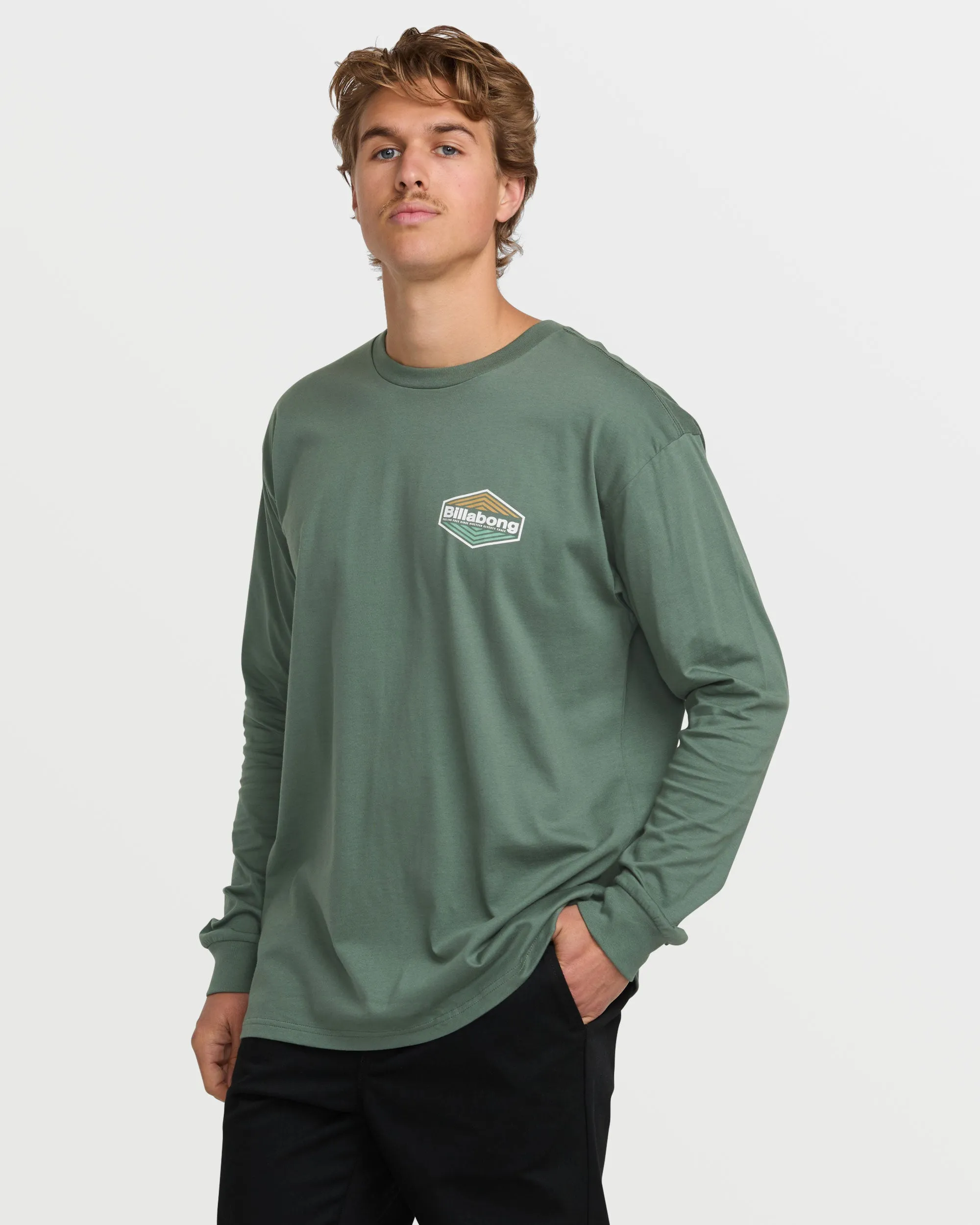 Walled Regular Long Sleeve Tee - Dark Slate Billabong