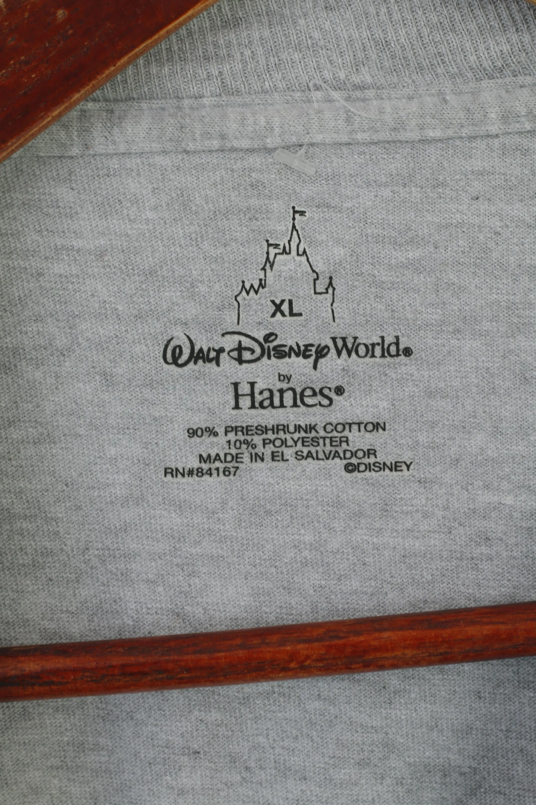 Walt Disney World By Hanes Men XL T- Shirt Gray Cotton Graphic Mickey Vintage Top