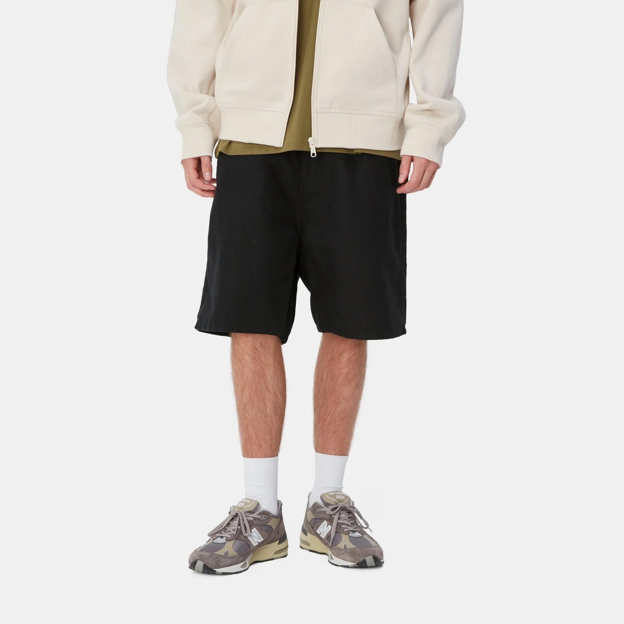 Walter Linen Single Knee Short | Black Carhartt WIP