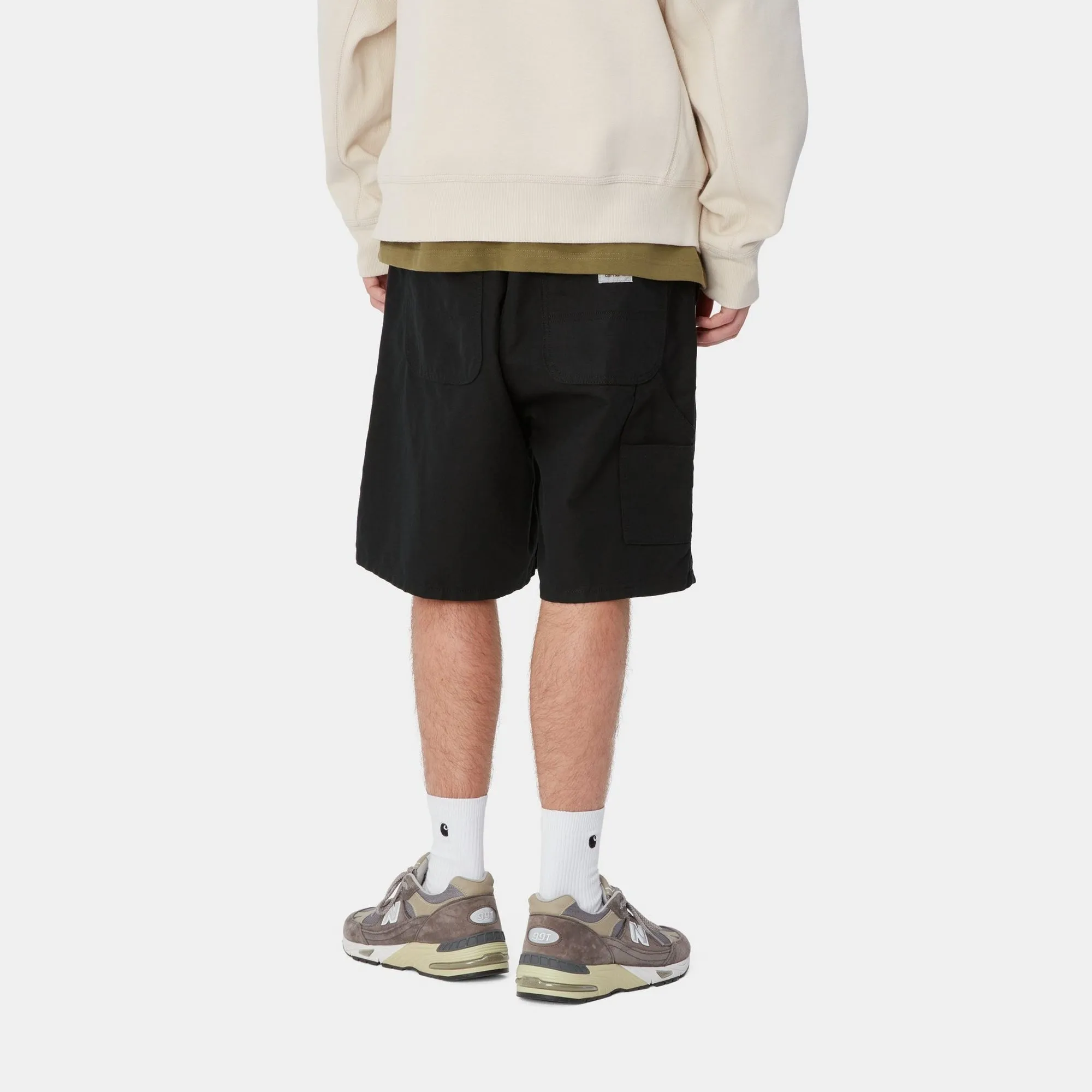 Walter Linen Single Knee Short | Black Carhartt WIP
