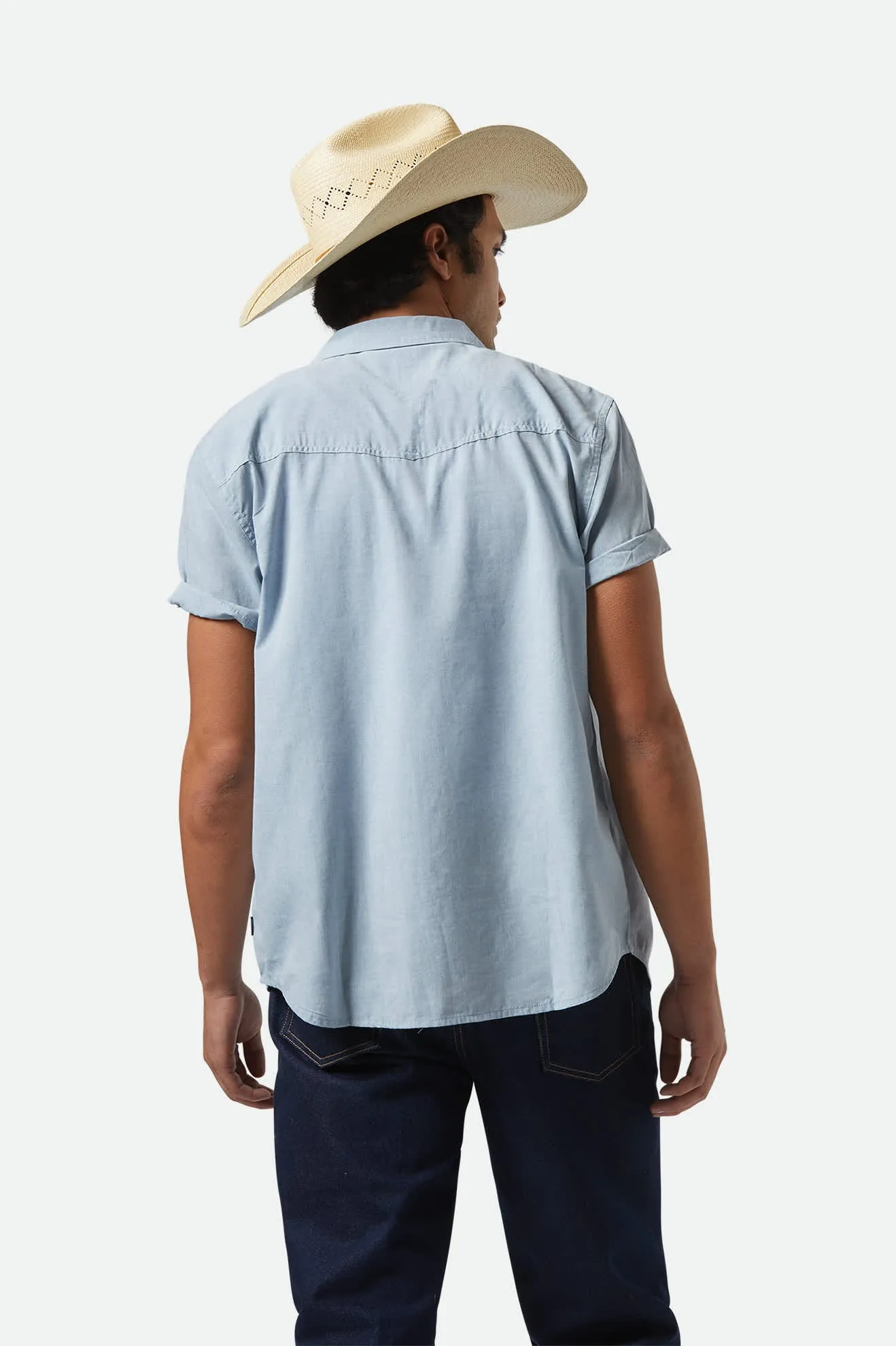 Wayne Western S/S Shirt - Medium Blue Brixton