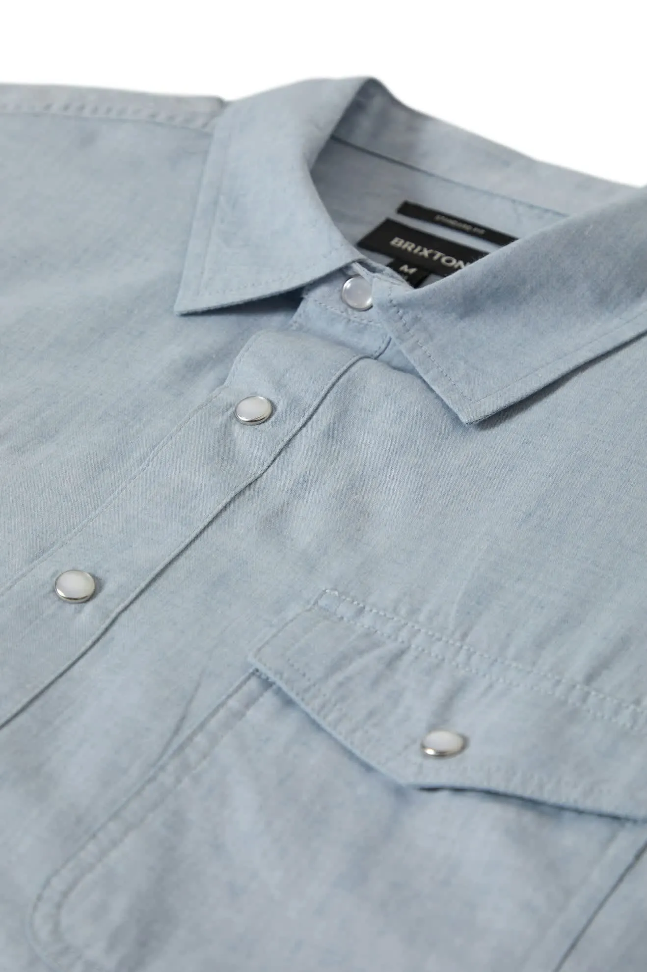 Wayne Western S/S Shirt - Medium Blue Brixton