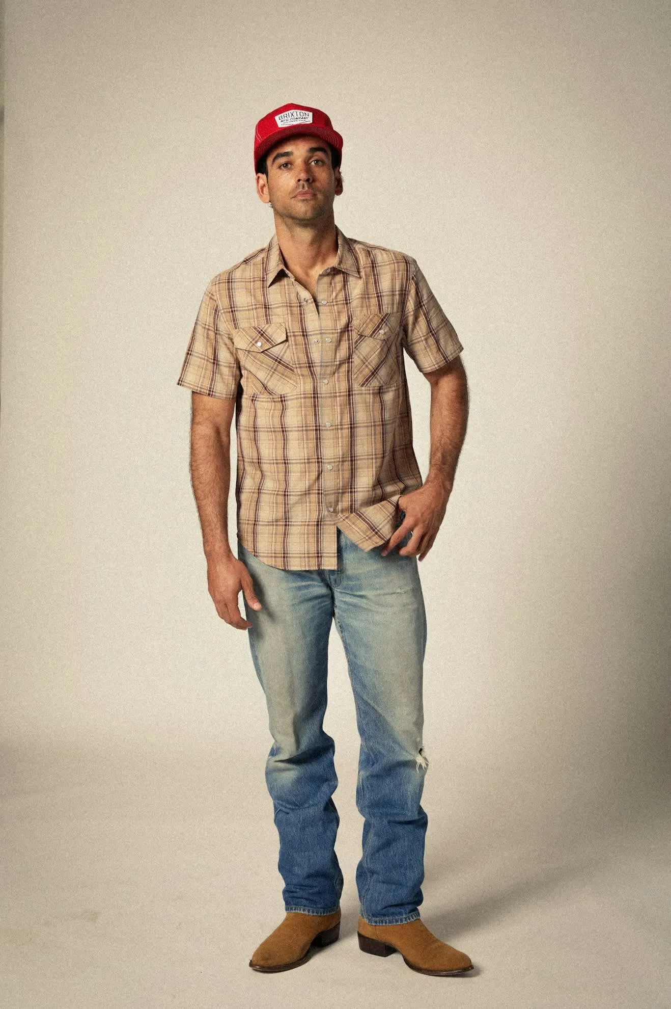 Wayne Western S/S Shirt - Western Plaid Brixton