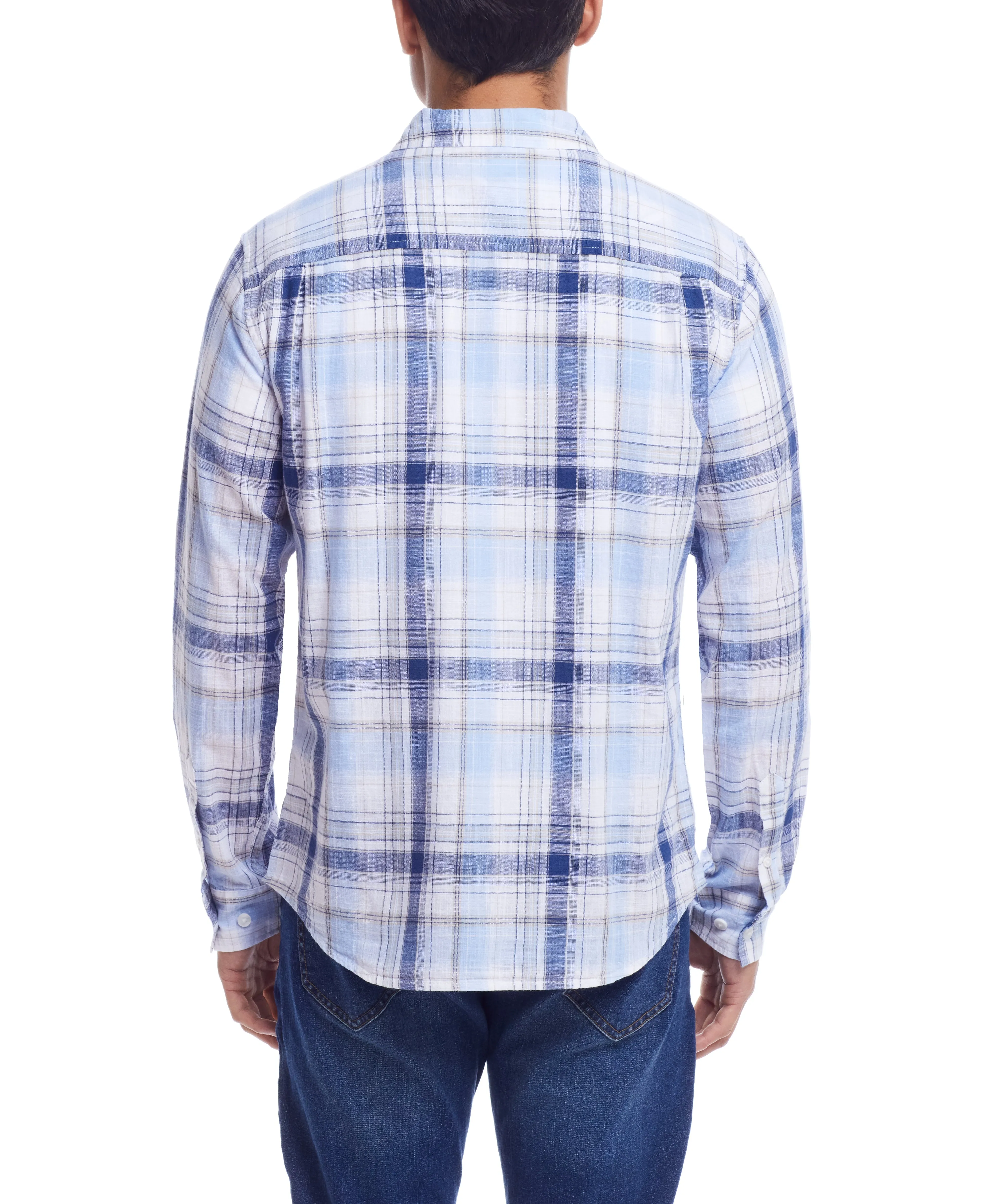 Weatherproof Vintage Men's Long Sleeve Cotton Woven Plaid