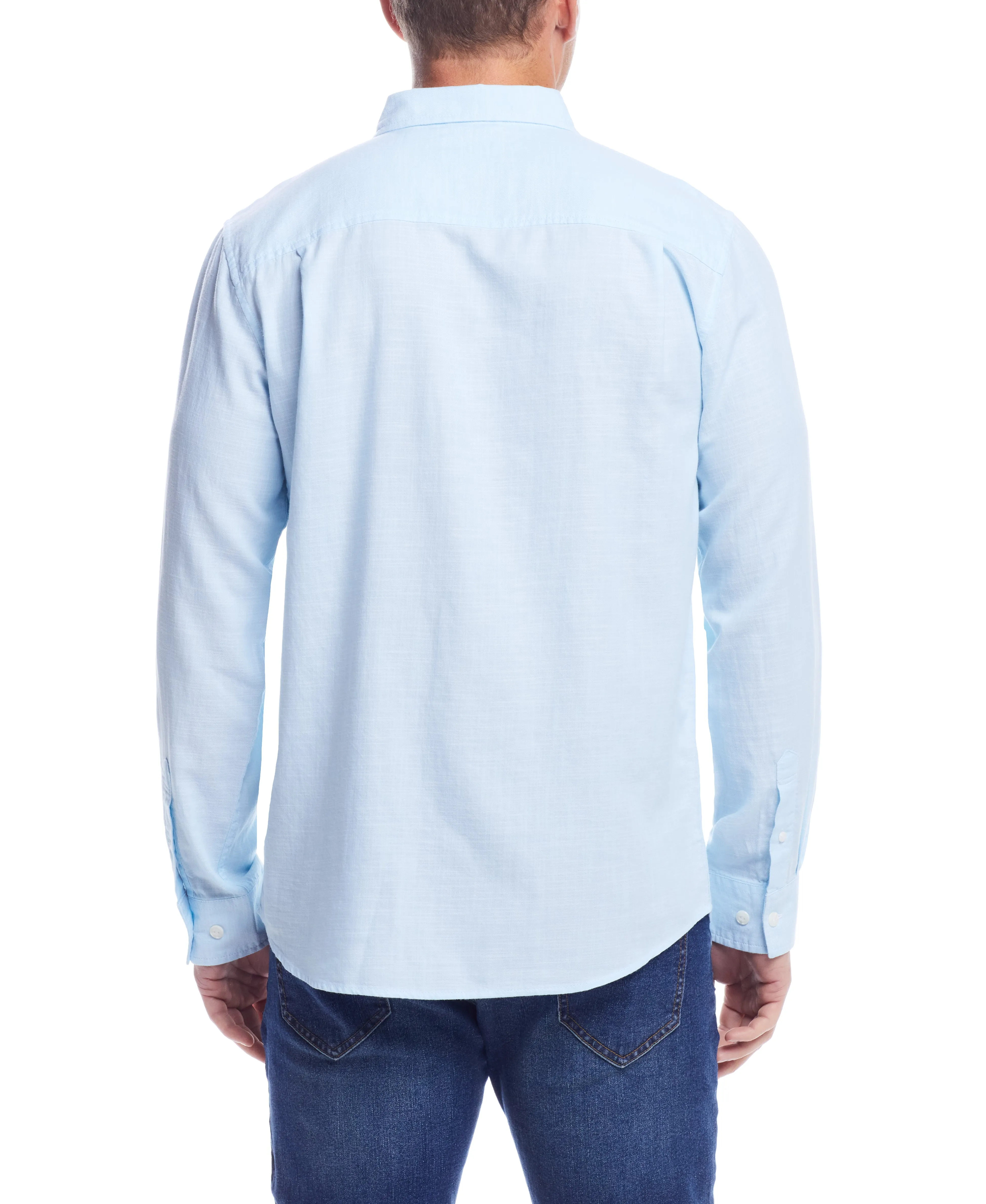 Weatherproof Vintage Men's L/S Solid Cotton Twill Shirt