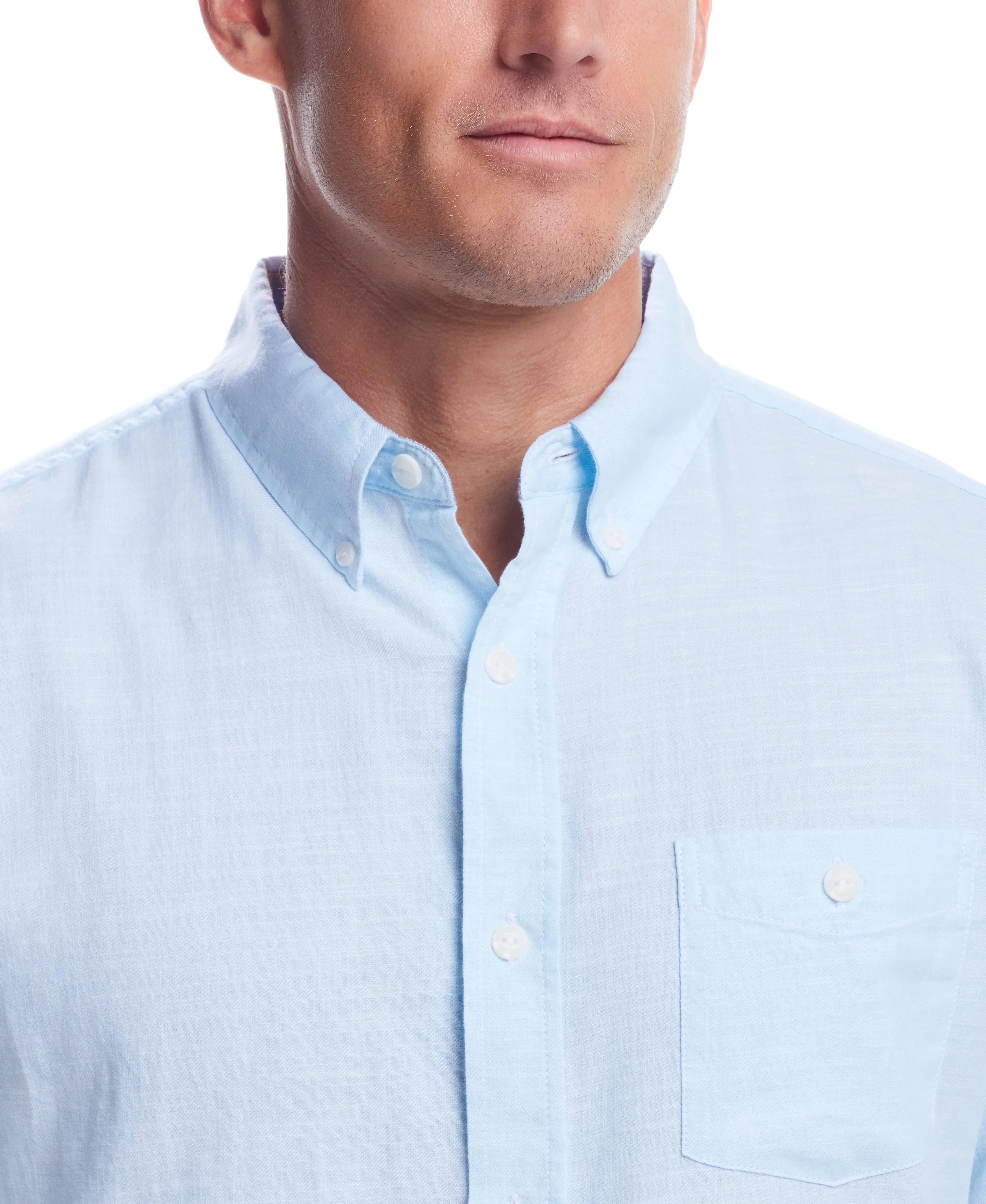 Weatherproof Vintage Men's L/S Solid Cotton Twill Shirt