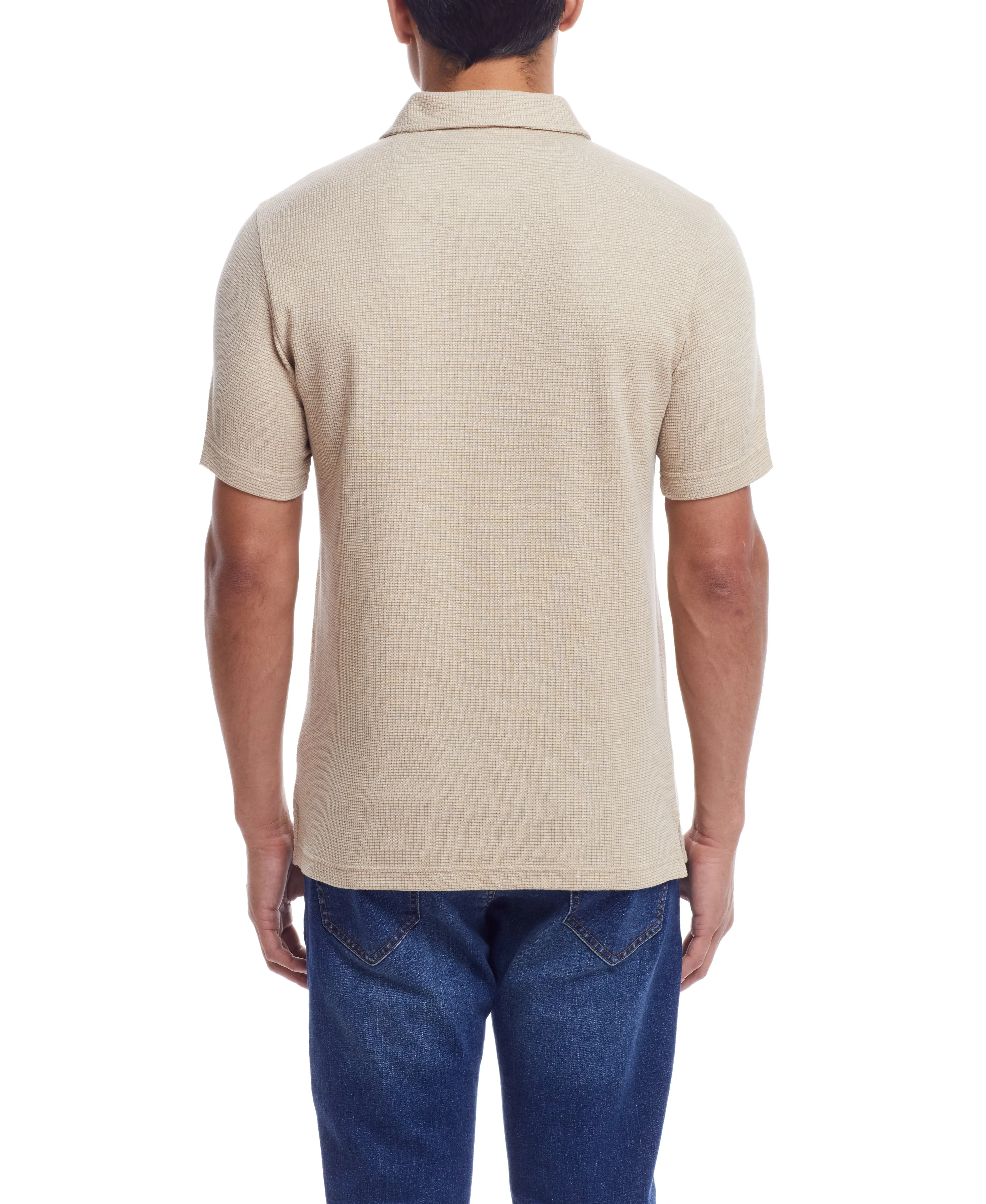 Weatherproof Vintage Men's Waffle Polo Shirt