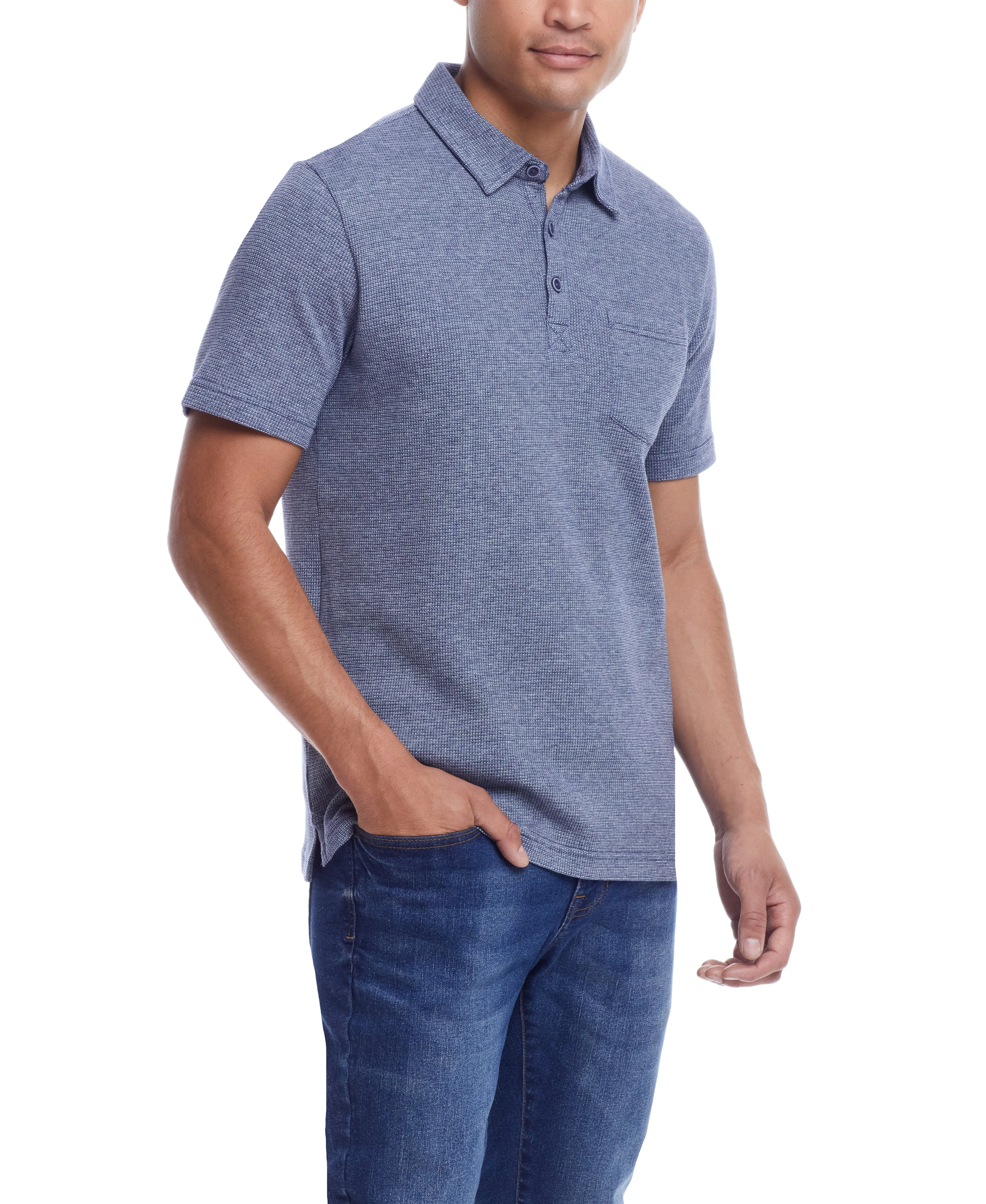 Weatherproof Vintage Men's Waffle Polo Shirt