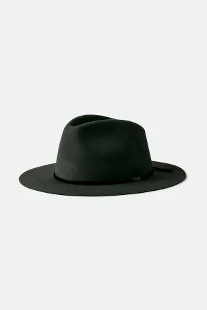 Wesley Packable Fedora - Washed Black Brixton