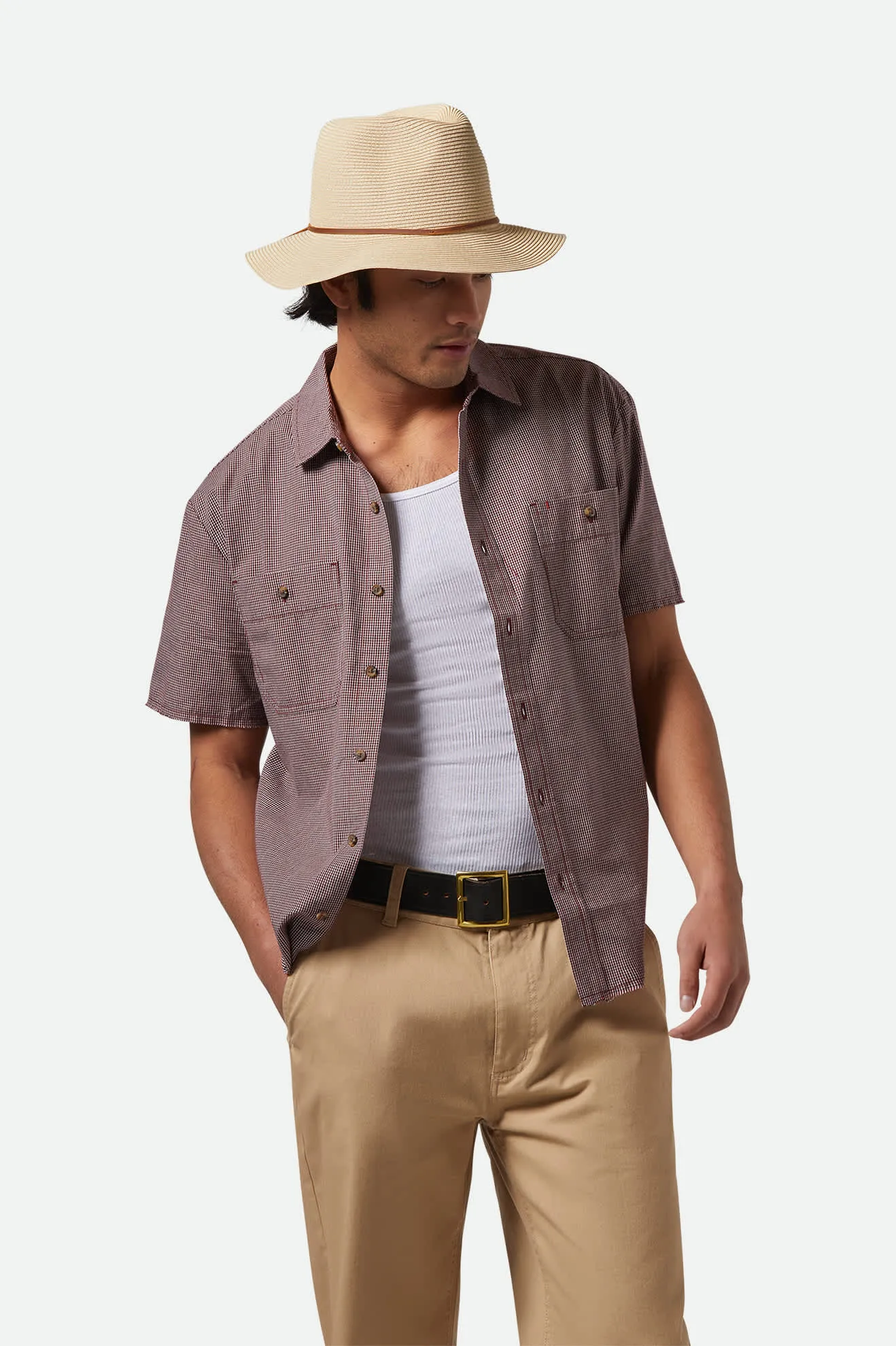 Wesley Straw Packable Fedora - Tan Brixton