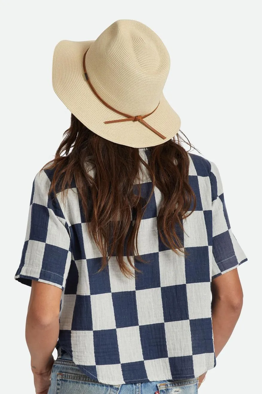 Wesley Straw Packable Fedora - Tan Brixton