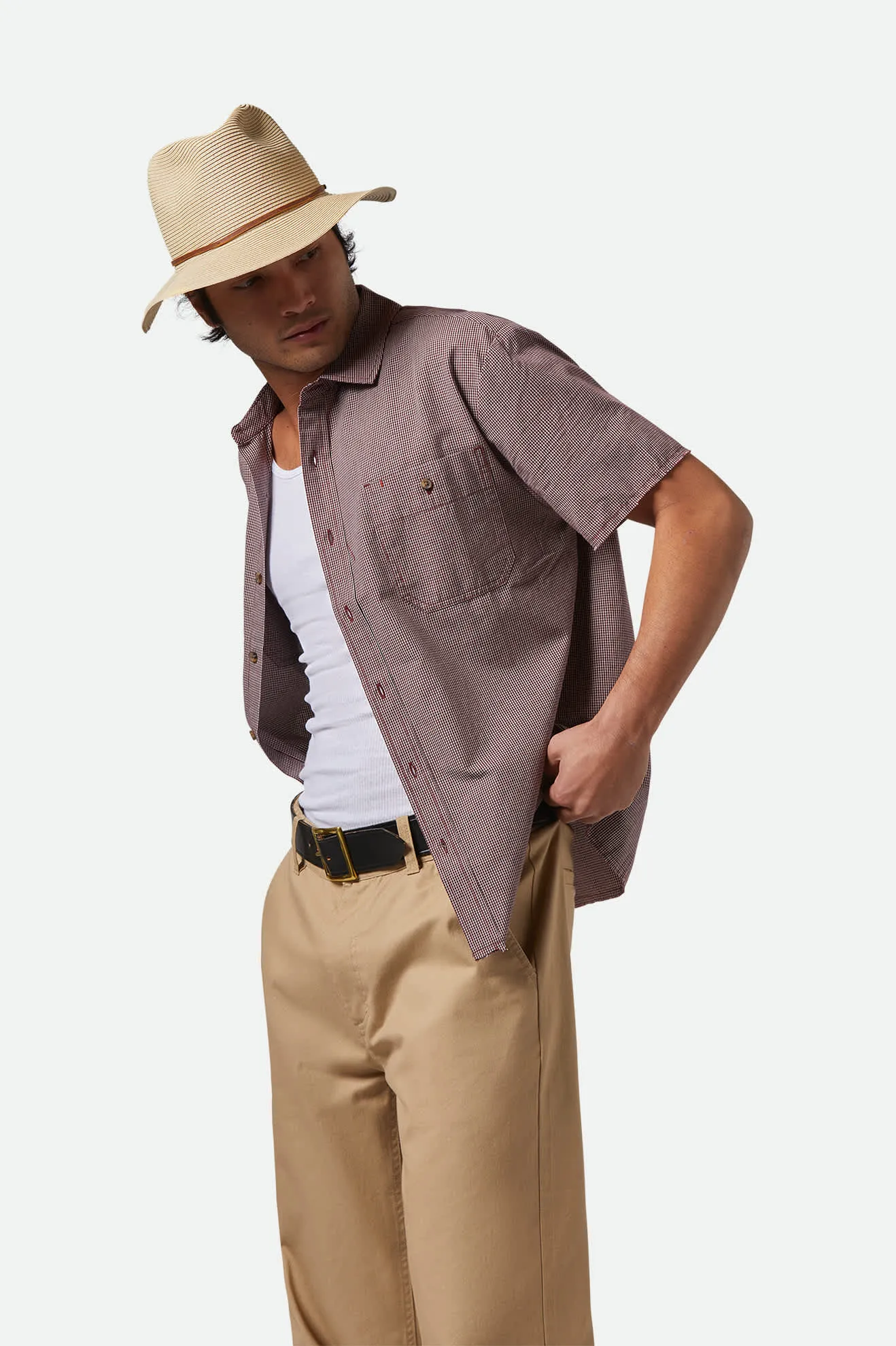 Wesley Straw Packable Fedora - Tan Brixton