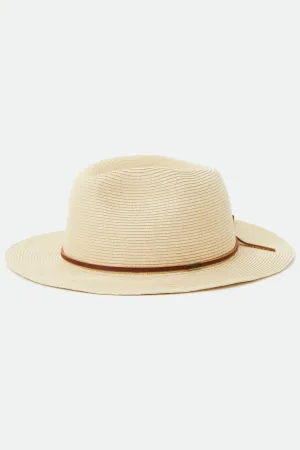 Wesley Straw Packable Fedora - Tan Brixton