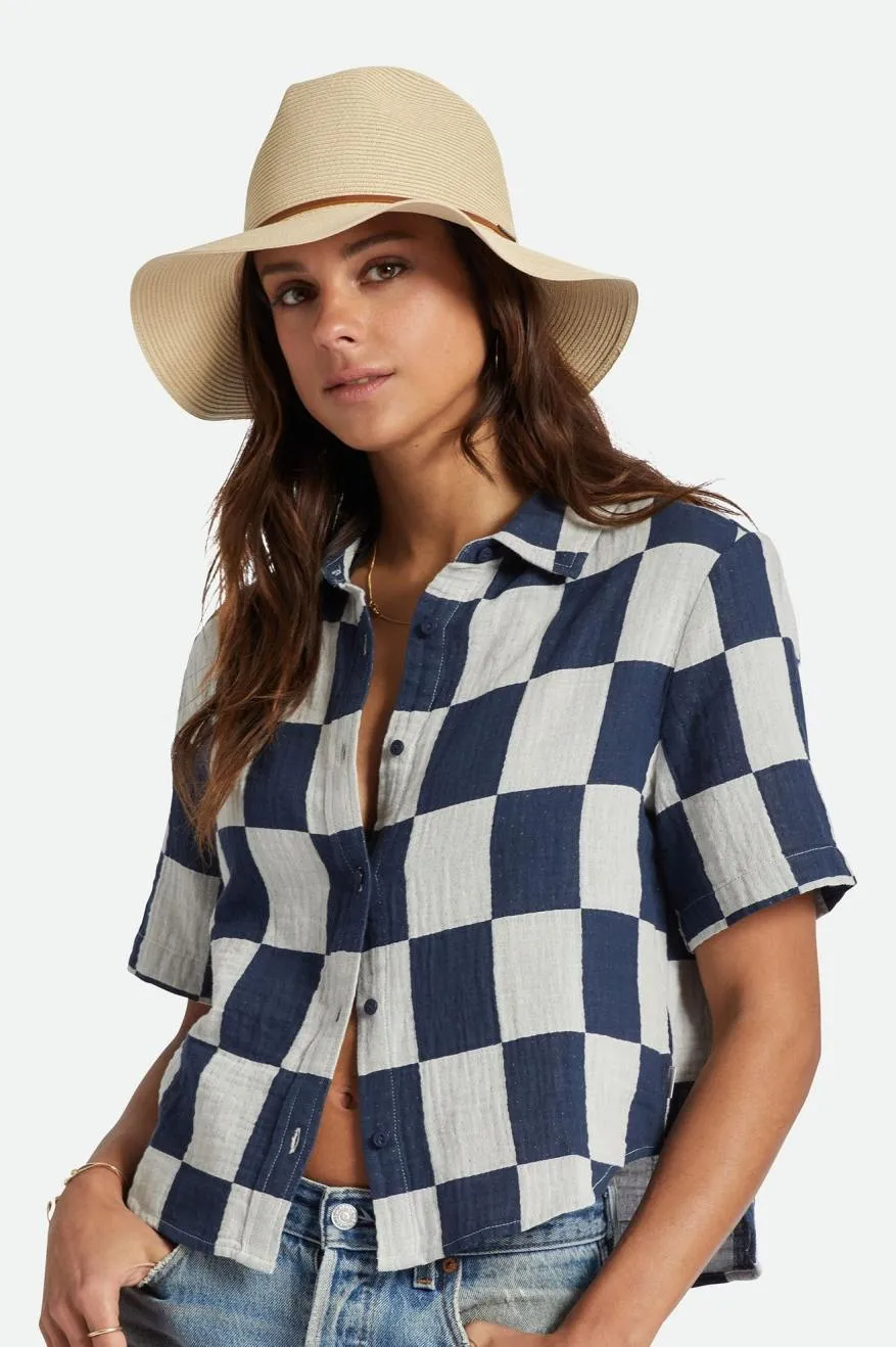 Wesley Straw Packable Fedora - Tan Brixton