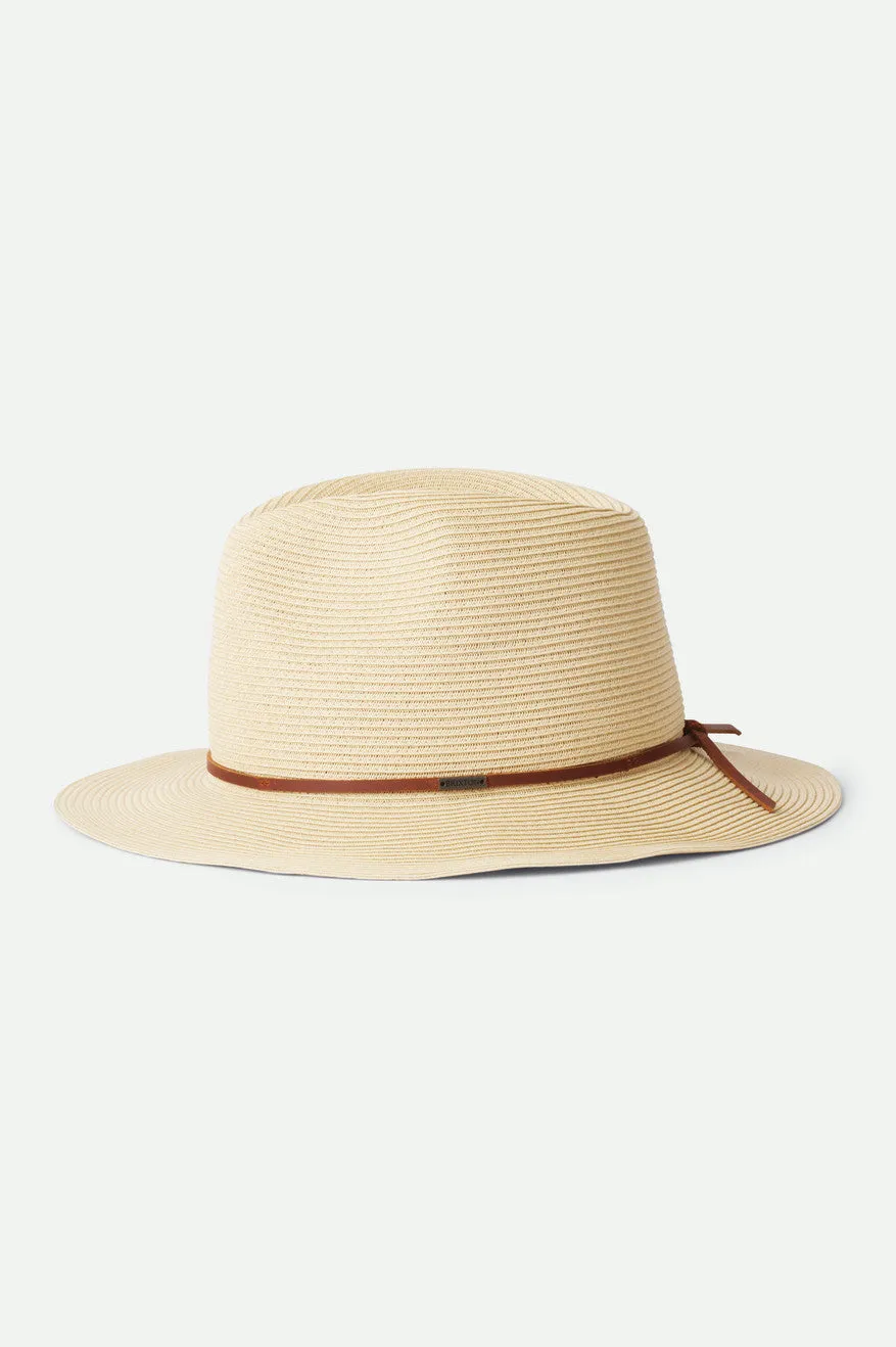 Wesley Straw Packable Fedora - Tan Brixton