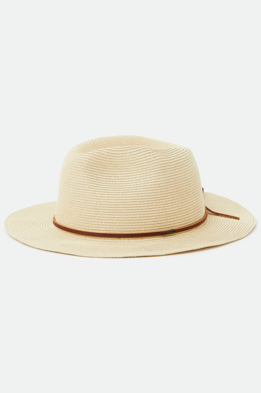 Wesley Straw Packable Fedora - Tan Brixton