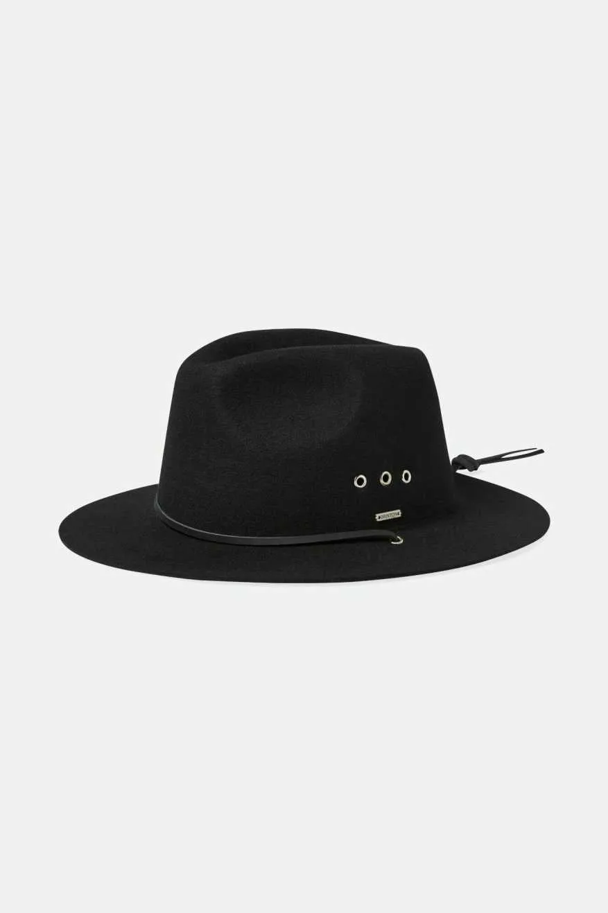 Wesley WTHR GUARD Packable Fedora - Black Brixton