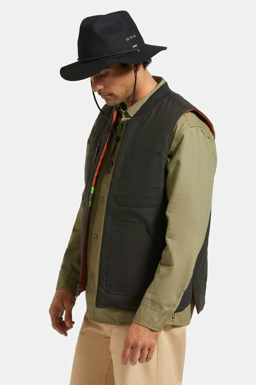 Wesley WTHR GUARD Packable Fedora - Black Brixton