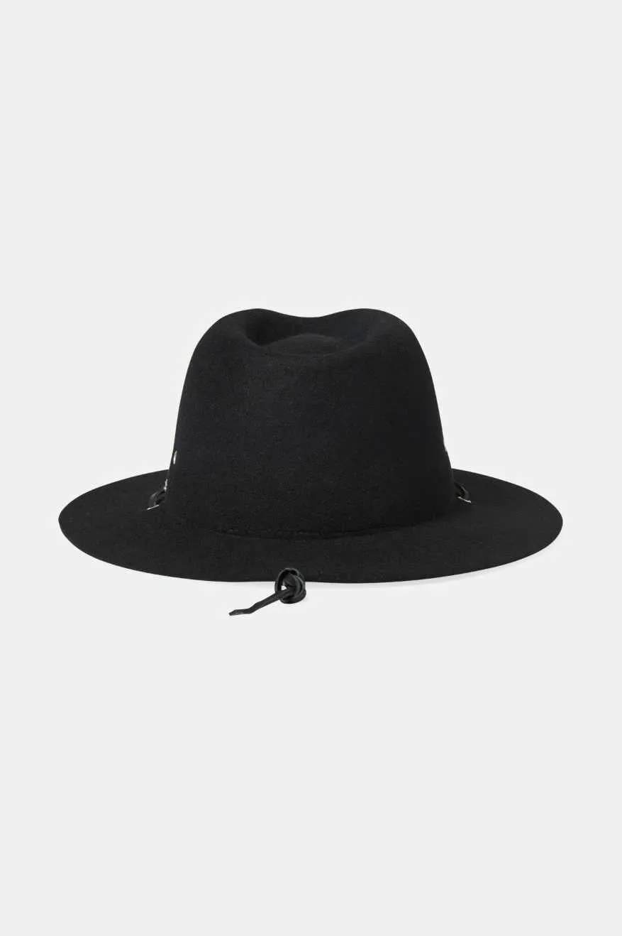 Wesley WTHR GUARD Packable Fedora - Black Brixton