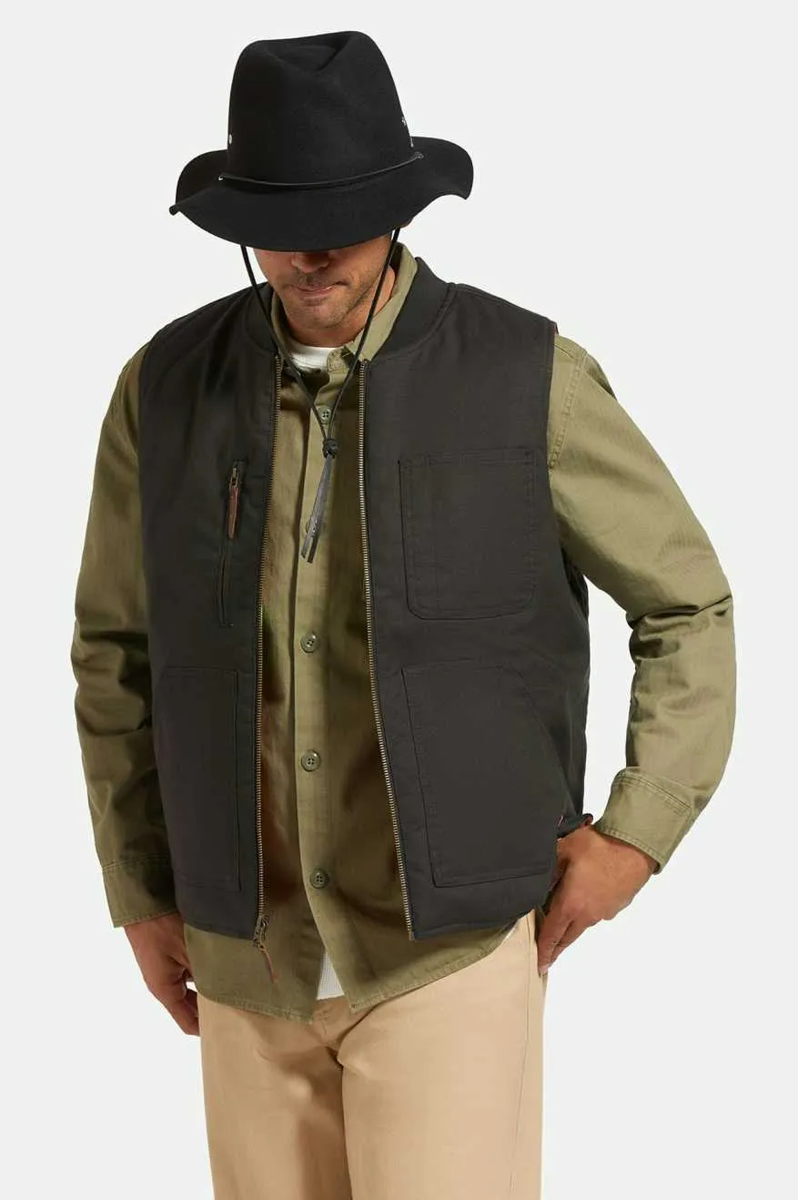 Wesley WTHR GUARD Packable Fedora - Black Brixton
