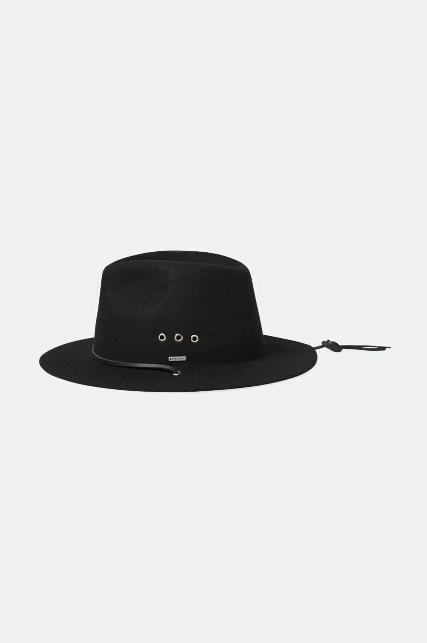 Wesley WTHR GUARD Packable Fedora - Black Brixton