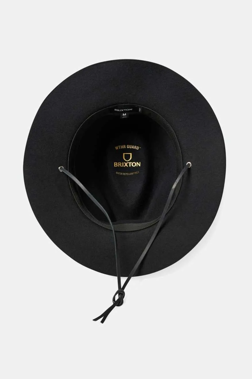 Wesley WTHR GUARD Packable Fedora - Black Brixton
