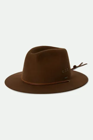 Wesley WTHR GUARD Packable Fedora - Coffee Brixton