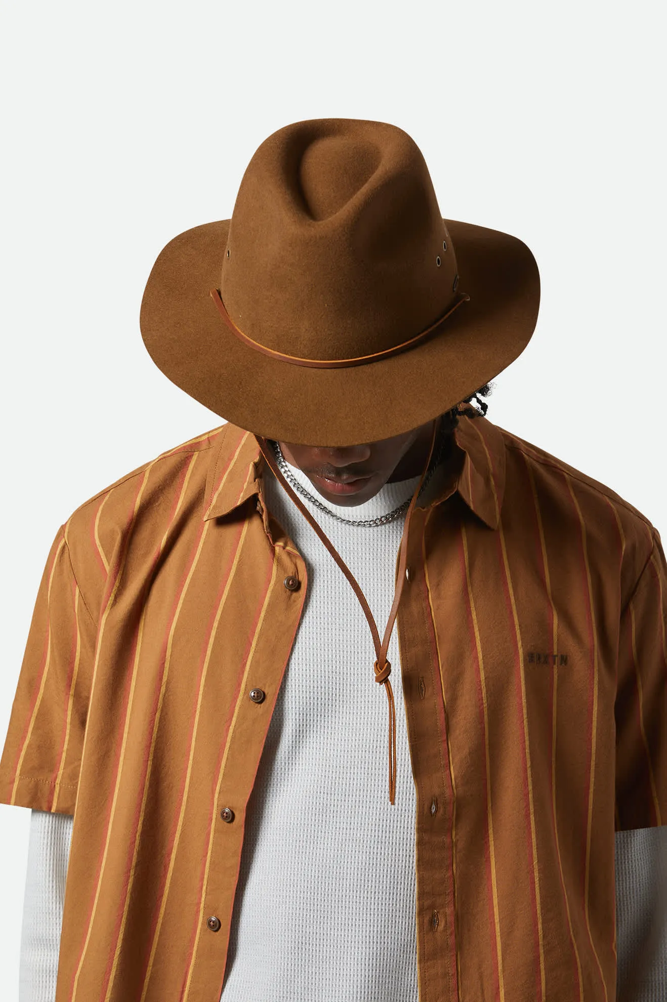 Wesley WTHR GUARD Packable Fedora - Coffee Brixton