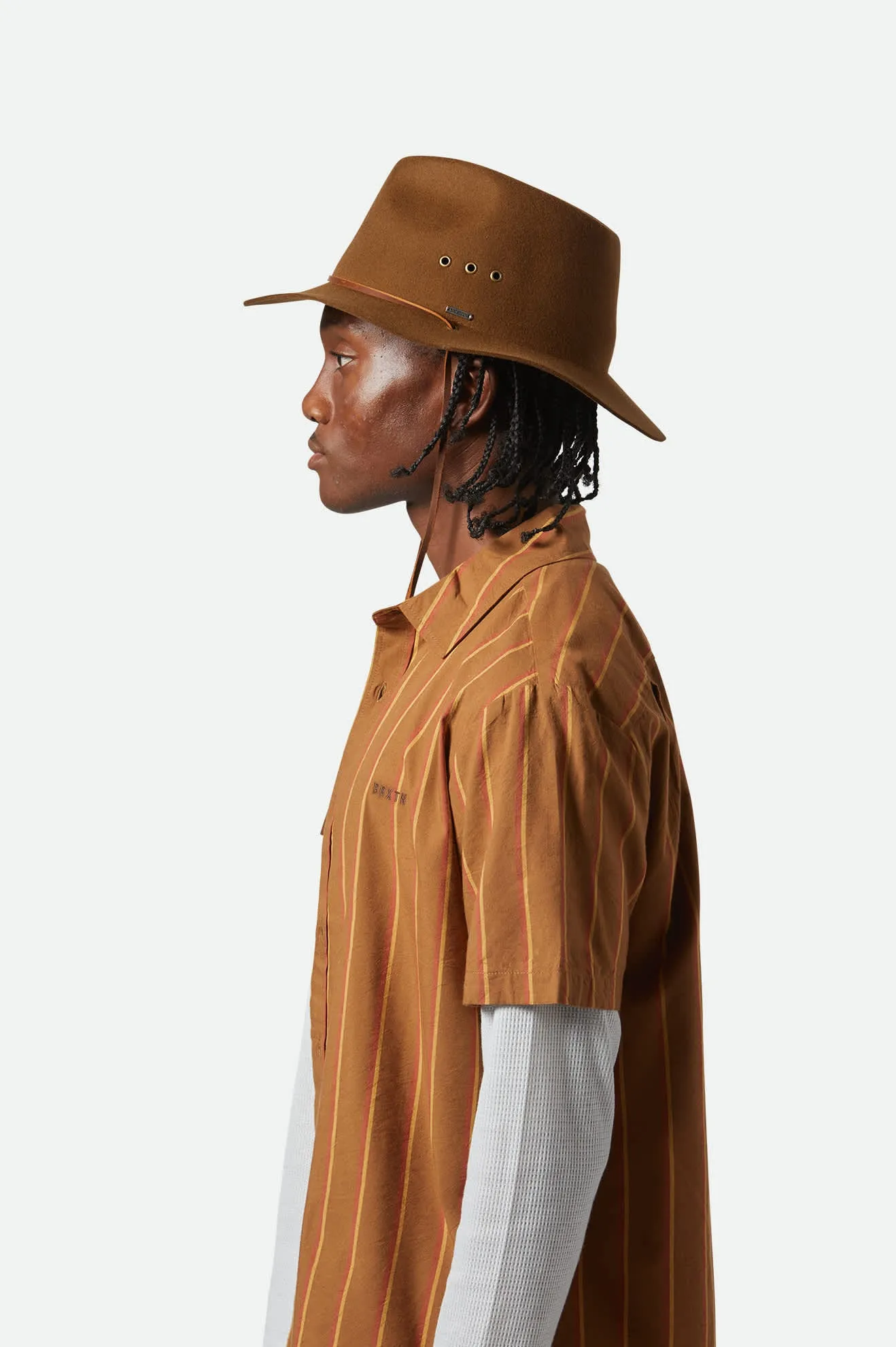 Wesley WTHR GUARD Packable Fedora - Coffee Brixton