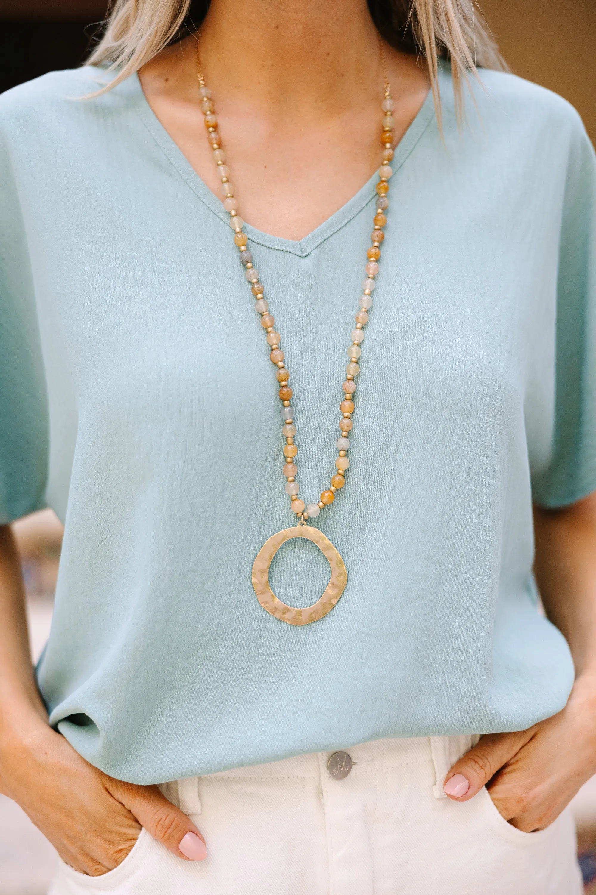 What About It Natural Beaded Necklace